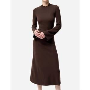 NEW VANESSABRUNO the marielle midi dress in brown